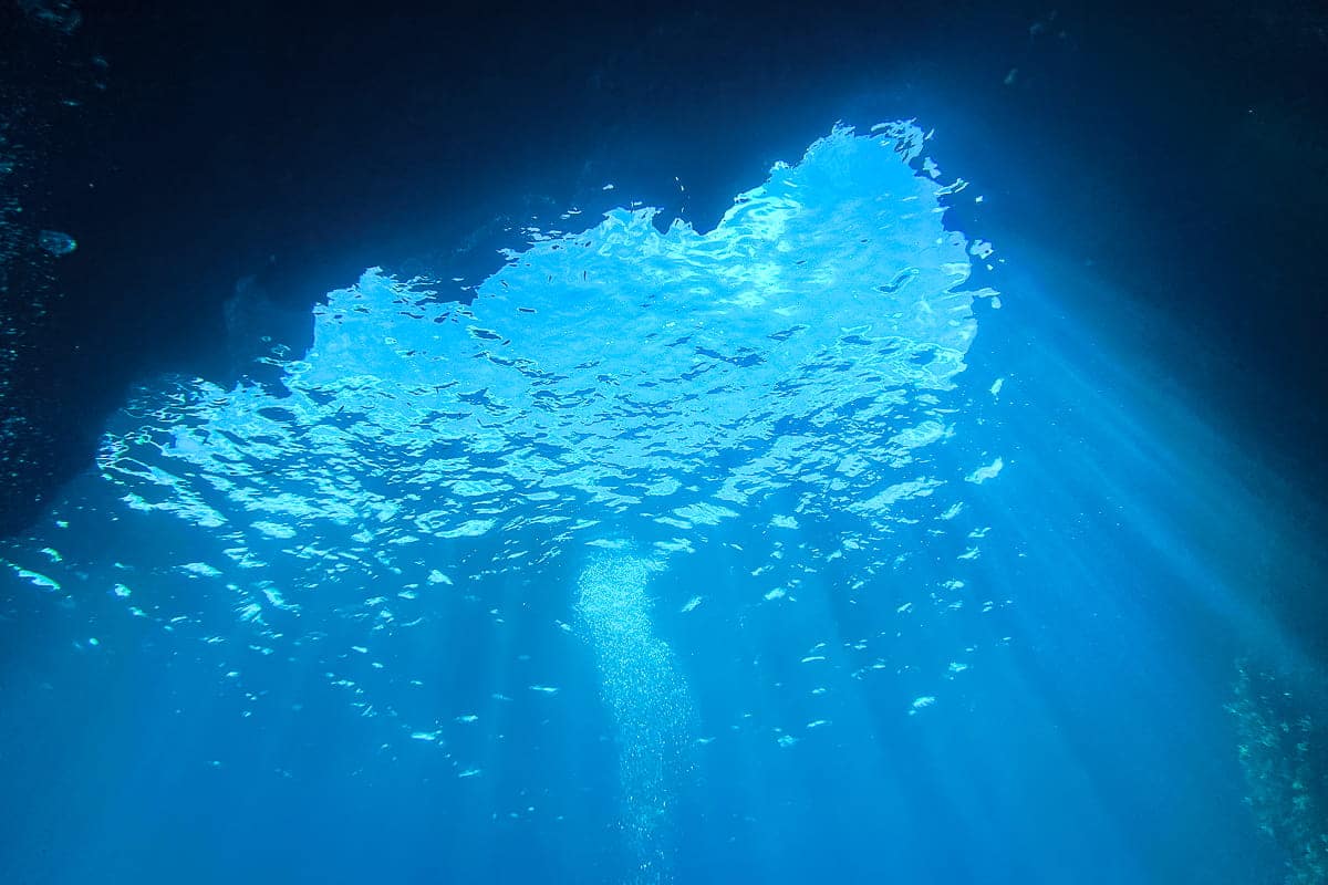 Lightrays in Cavern Mgarr ix Xini Gozo