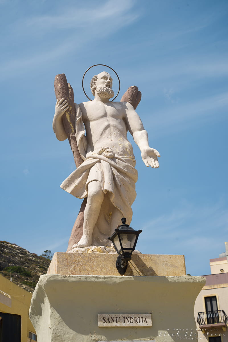 St Andrew Statue Xlendi